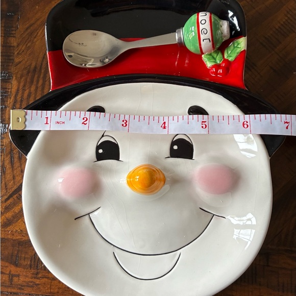 Fitz and Floyd Snowman Dish Set with Red and Black Accents - Picture 6 of 6